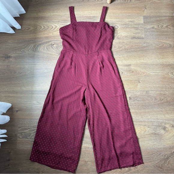 GB girls Pants - Maroon Flowy Cropped Jumpsuit